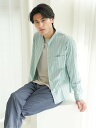 【SALE/37%OFF】TAKA-Q ストレッチストライプ柄 バンドカラー長袖シャツ タカキュー トップス シャツ・ブラウス ブルー グリーン