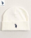 SB select U.S. POLO ASSN. アクリルニットキャップ シルバーバレット 帽子 ニット帽・ビーニー ブラック ホワイト ネイビー ベージュ