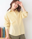 【SALE/30%OFF】SHOO・LA・RUE 【洗える/S-LL】い ろ い ろ ストライプシャツ シューラルー トップス シャツ・ブラウス イエロー ブル...