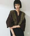 【SALE/30%OFF】ADAM ET ROPE' FEMME 【WEB限定】ラッフルメッシュ編みカーディガン アダムエロペ トップス カーディガン ブラック...