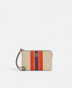 【SALE/62%OFF】COACH OUTLET 【公式】コーナー ジップ リストレット・ストライプ コーチ アウトレット 財布・ポーチ・ケース ポーチ ホワ...