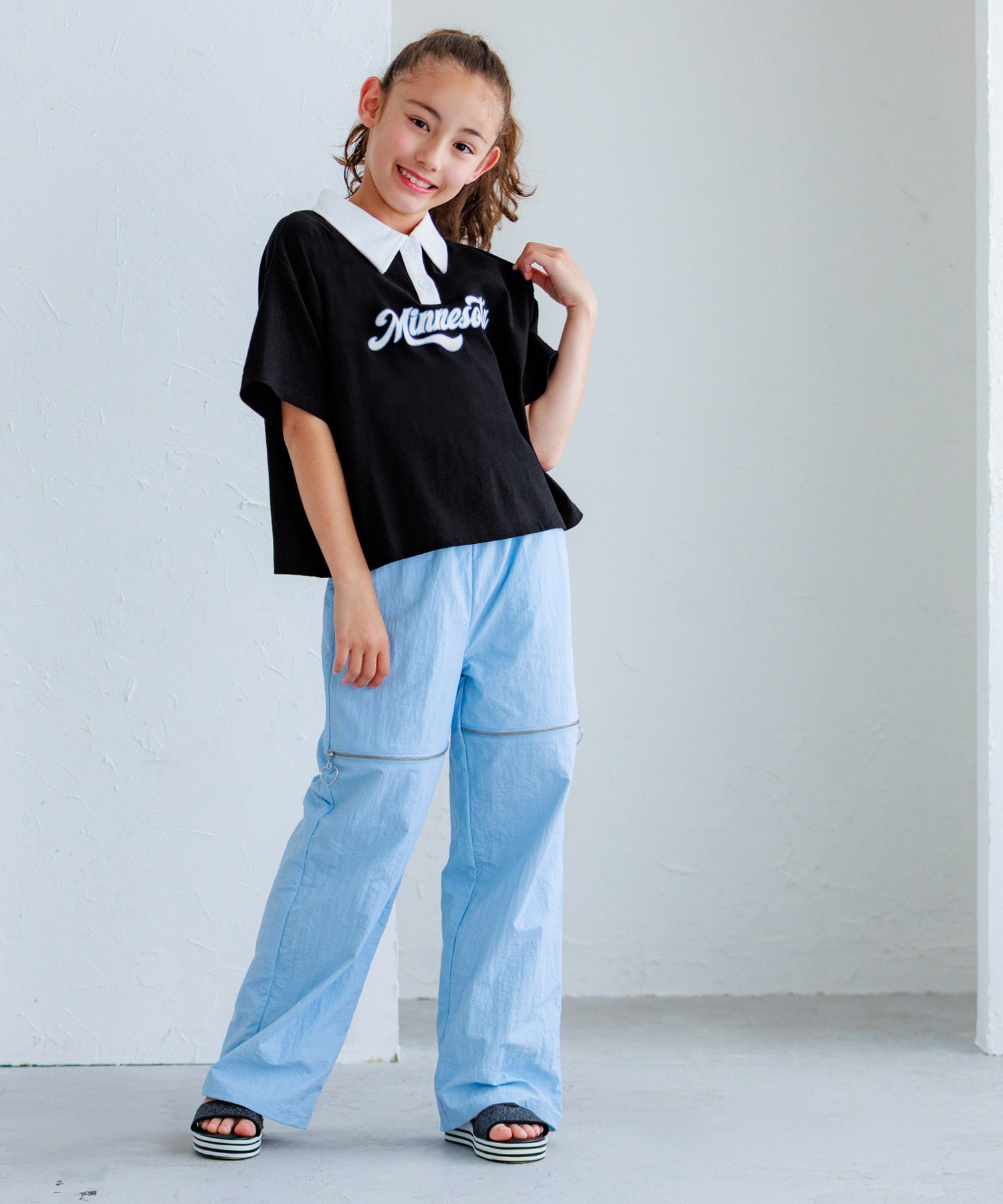 【SALE／23%OFF】coca キッズ ガールズ 襟付きロゴプルオーバー コカ トップス カ...