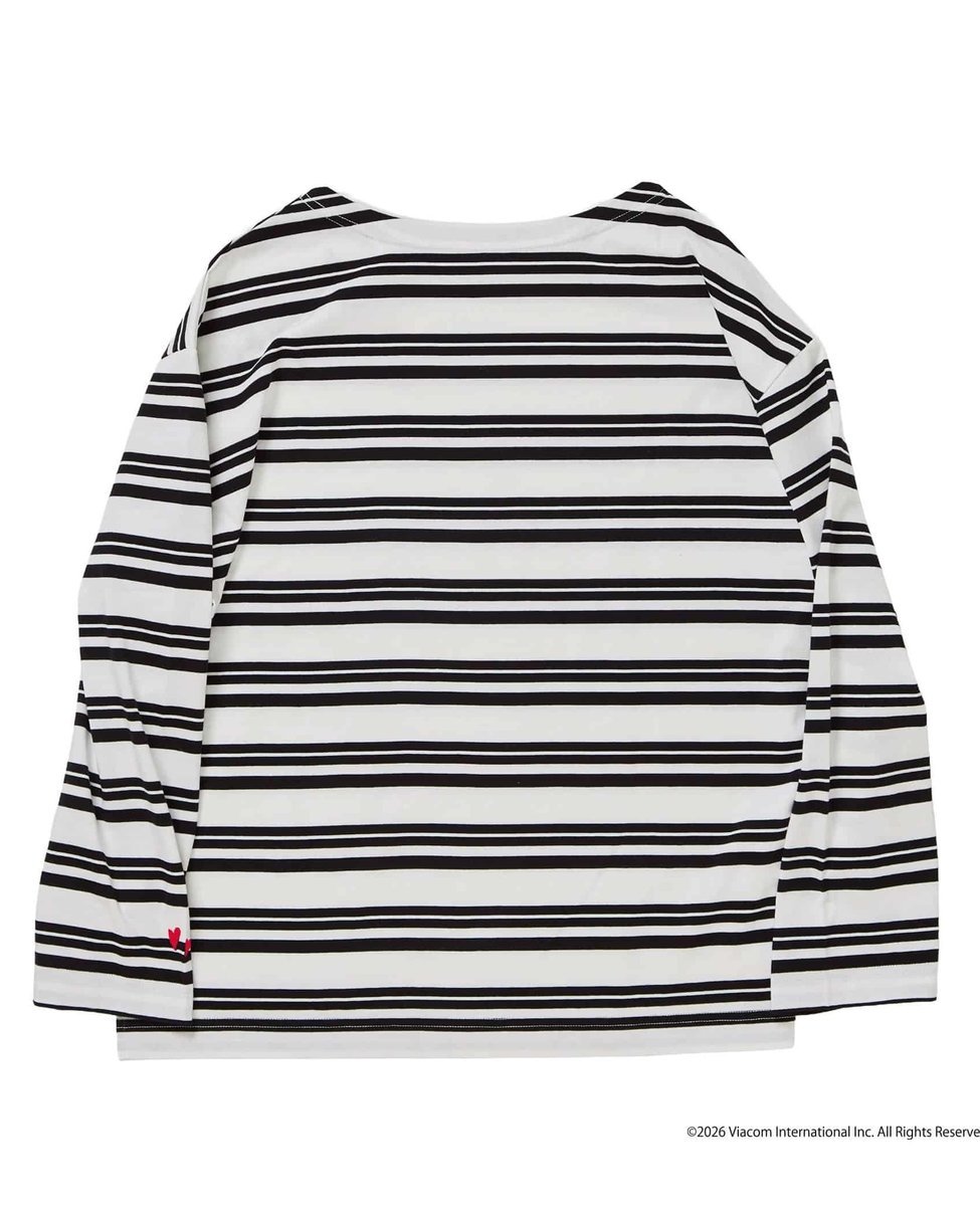 Liesse 《コラボ》Emily in Paris ボーダーカットソー リエス トップス カットソー・Tシャツ ブラック