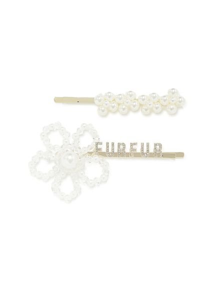 FURFUR フラワーモチーフヘアピンセット ファーファー ヘアアクセサリー その他のヘアアクセサリー【送料無料】
