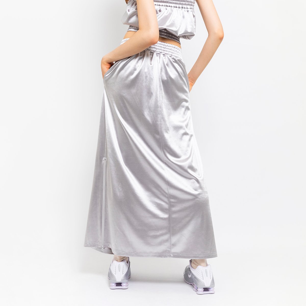 atmos pink atmos pink Boxer Jersey Long Skirt SILVER アトモス スカート その他のスカート シルバー