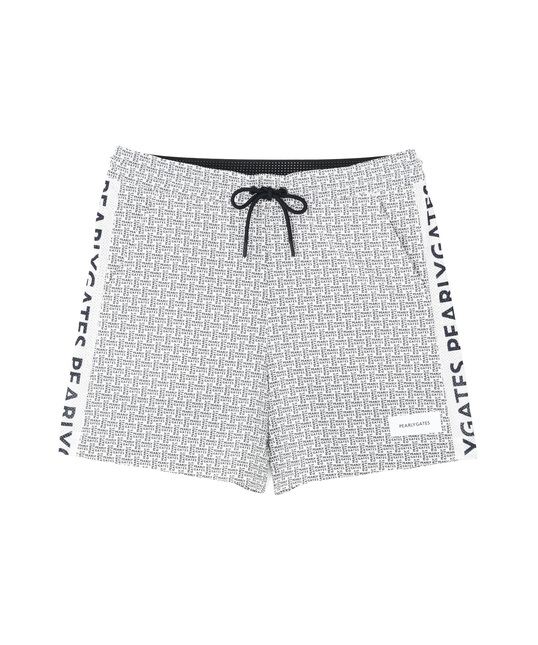 PEARLY GATES ナイロンアクティブストレッチ×KAZEメッシュショートパンツ ＜ロゴ総柄＞ パーリーゲイツ パンツ その他のパンツ ホワイト