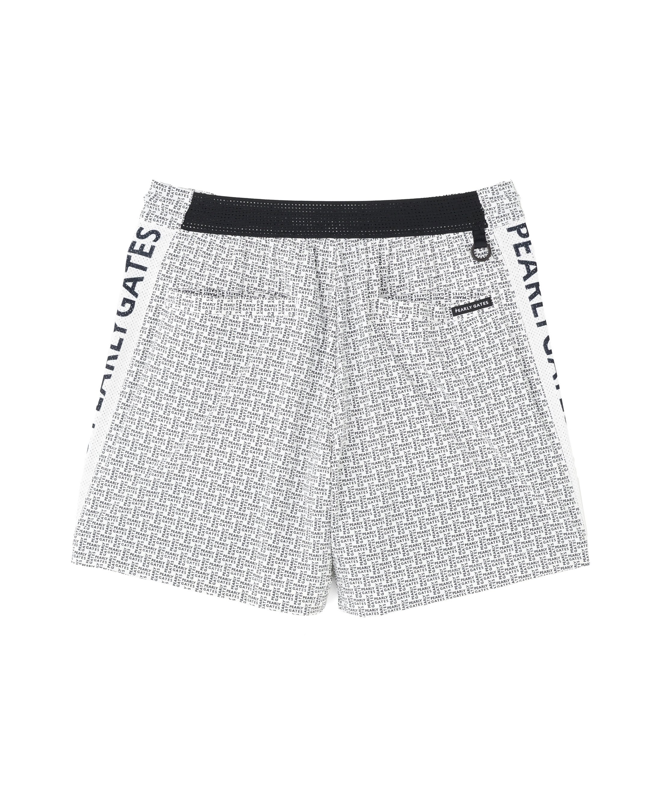 PEARLY GATES ナイロンアクティブストレッチ×KAZEメッシュショートパンツ ＜ロゴ総柄＞ パーリーゲイツ パンツ その他のパンツ ホワイト