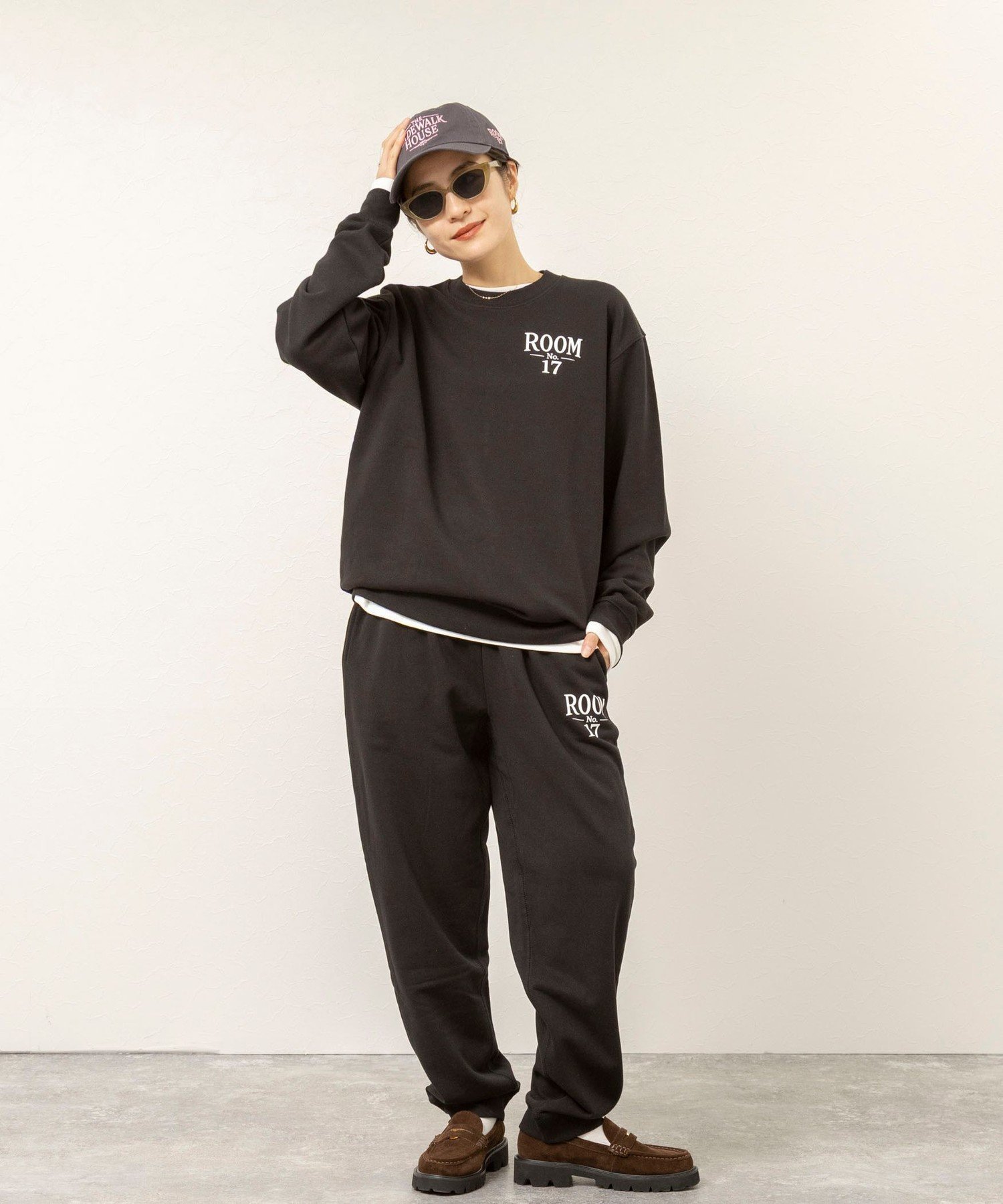 MAQWEL 《セットアップ対応》【MAQWEL/マクウェル】 ROOM#17スウェットパンツ ノーリーズ トップス カットソー・Tシャツ ブラック