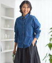 23区 S 【Oggi4月号掲載/洗える】23区DENIM ライトダンガリー クロップドシャツ ニジュウサンク トップス シャツ・ブラウス ブルー【送..