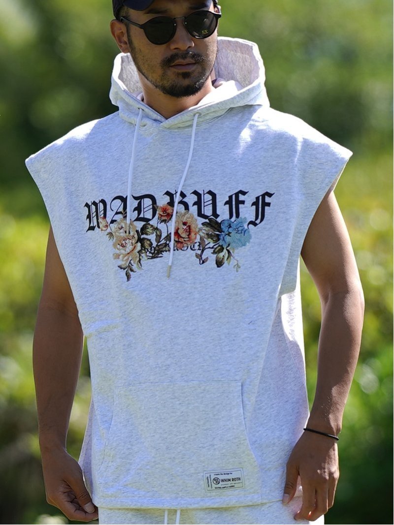 WHIM ROTH WhimROTH/(M)W/R MAD No Sleeve PK アダムスジャグラー トップス パーカー・フーディー ブラック グレー【送料無料】