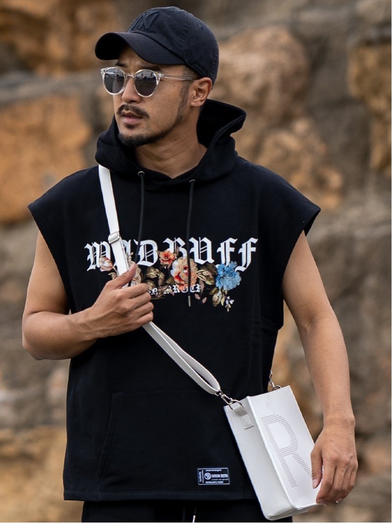 WHIM ROTH WhimROTH/(M)W/R MAD No Sleeve PK アダムスジャグラー トップス パーカー・フーディー ブラック グレー【送料無料】