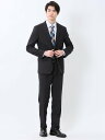 TAKA-Q ストレッチウォッシャブル スリムフィット 2ボタン2ピーススーツ ジオメトリック黒 【25SS】 メンズ セットアップ ジャケット ビジネス カジ...