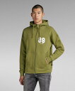 【SALE/30%OFF】G-Star RAW 【公式ショップ】SPORTS ZIP LOOSE HOODED SWEAT/ナンバリングデザインロゴジップパーカー ジースターロゥ トップス パーカー・フーディー カーキグリーン【送料無料】