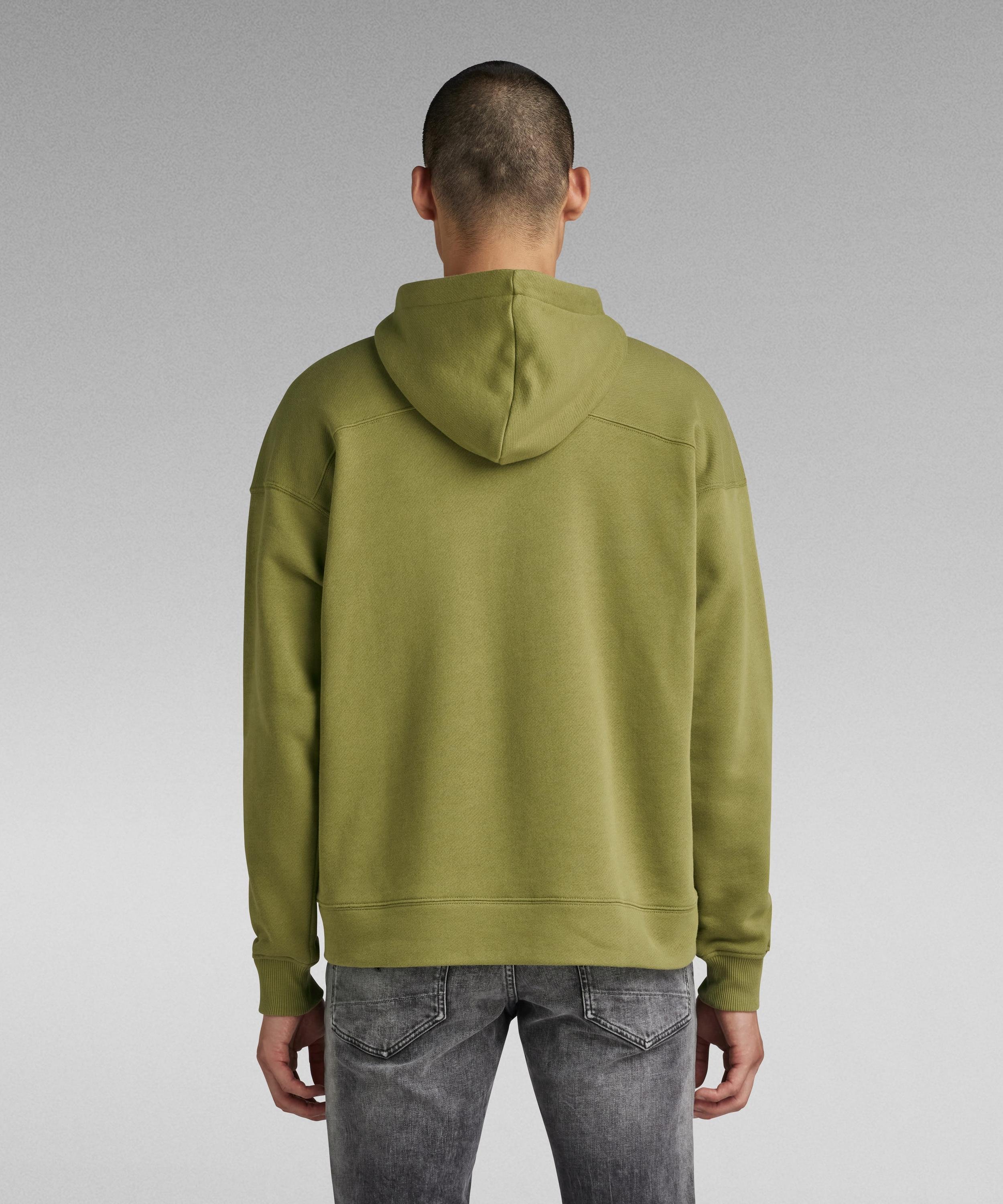 【公式ショップ】SPORTS ZIP LOOSE HOODED SWEAT/ナンバリングデザインロゴジップパーカー ジースターロゥ トップス パーカー・フーディー カーキグリーン
