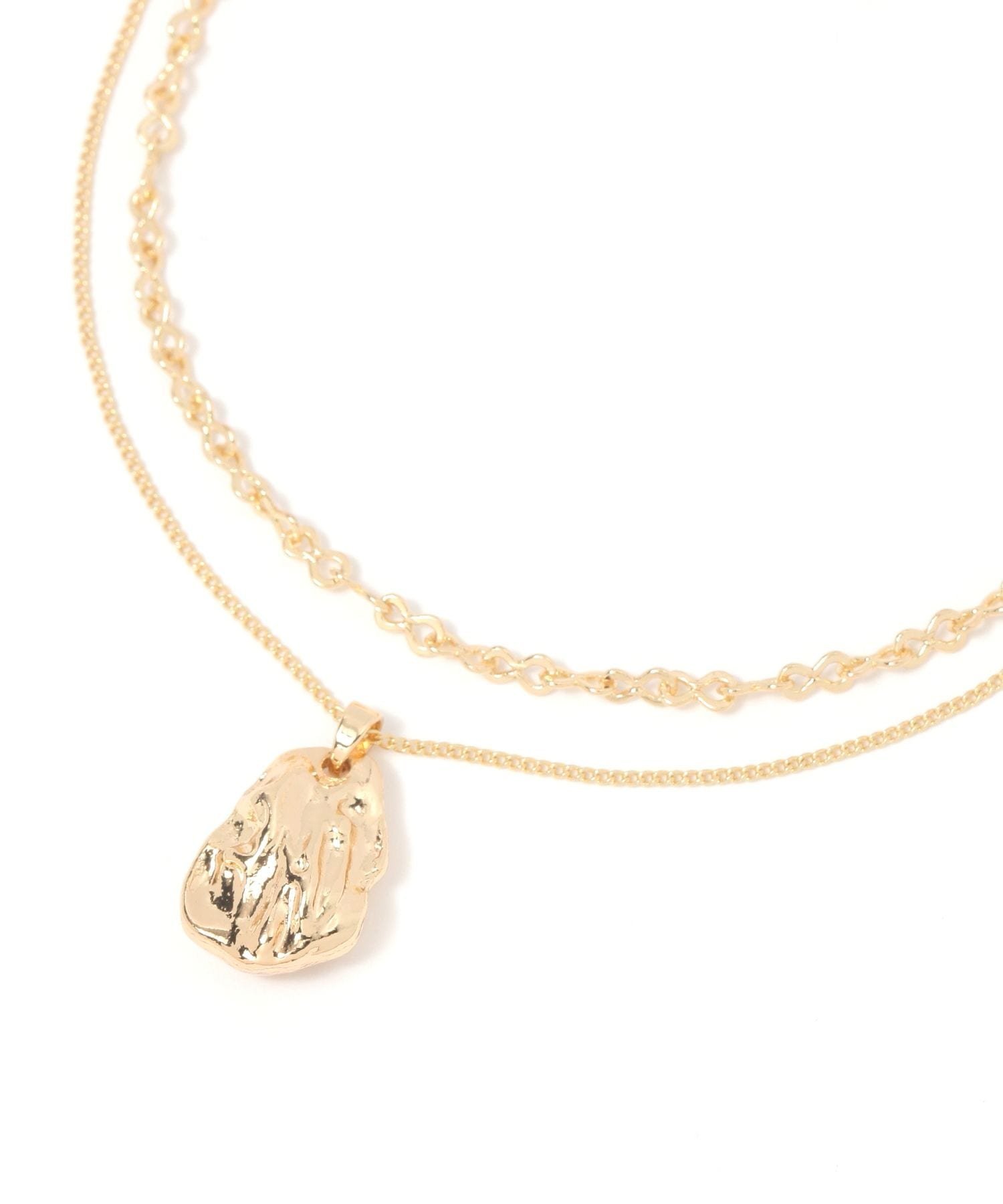 LAKOLE ニュアンスネックレス2点セット ラコレ アクセサリー・腕時計 ネックレス ゴールド シルバー