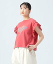 【SALE/30%OFF】BEAMS HEART WOMEN 袖レース プリント Tシャツ 25SS クロップド ビームス ハート トップス カットソー・Tシャツ グレー レッド