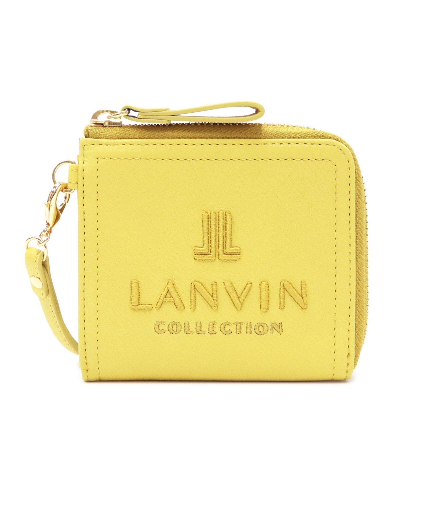 LANVIN COLLECTION ルルヴェパース Lファスナー二つ折り財布 マルショウ エンドウ 財布・ポーチ・ケース 財布 ブルー イエロー ブラック【送料無料】