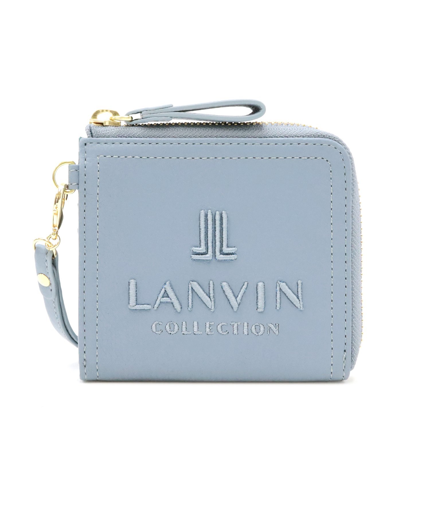 LANVIN COLLECTION ルルヴェパース Lファスナー二つ折り財布 マルショウ エンドウ 財布・ポーチ・ケース 財布 ブルー イエロー ブラック【送料無料】
