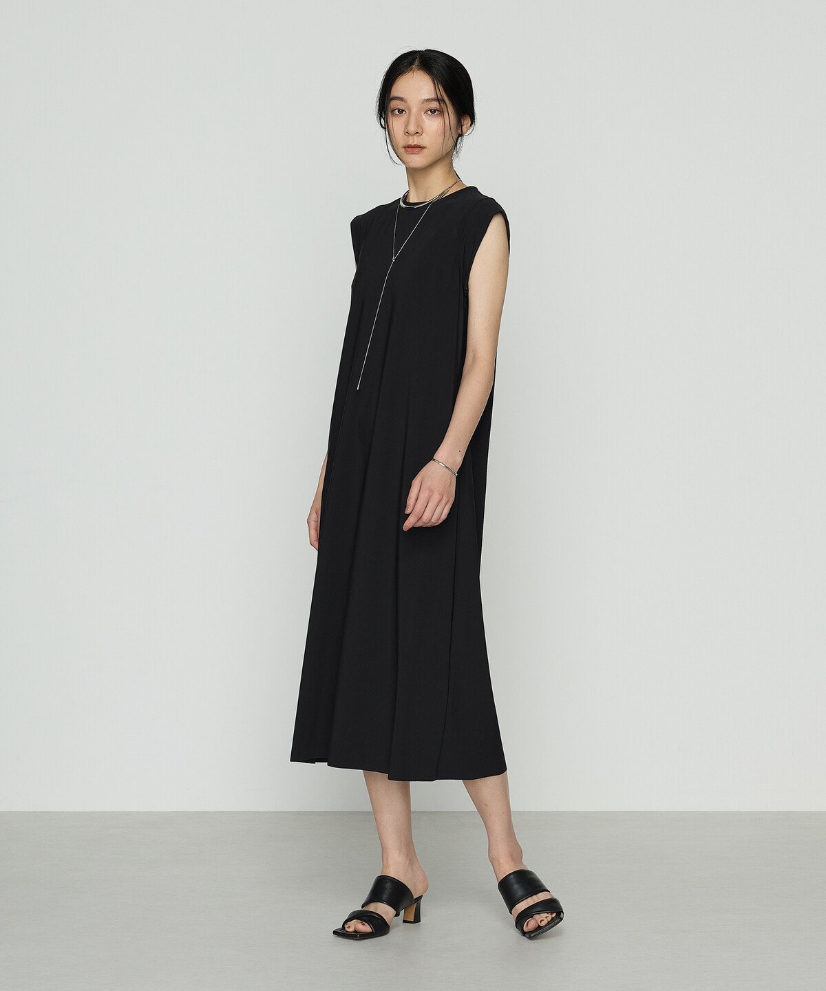 Gabardine K.T ユーロジャージーIライン ロングワンピース コムサ ワンピース・ドレス ワンピース ブラック【送料無料】