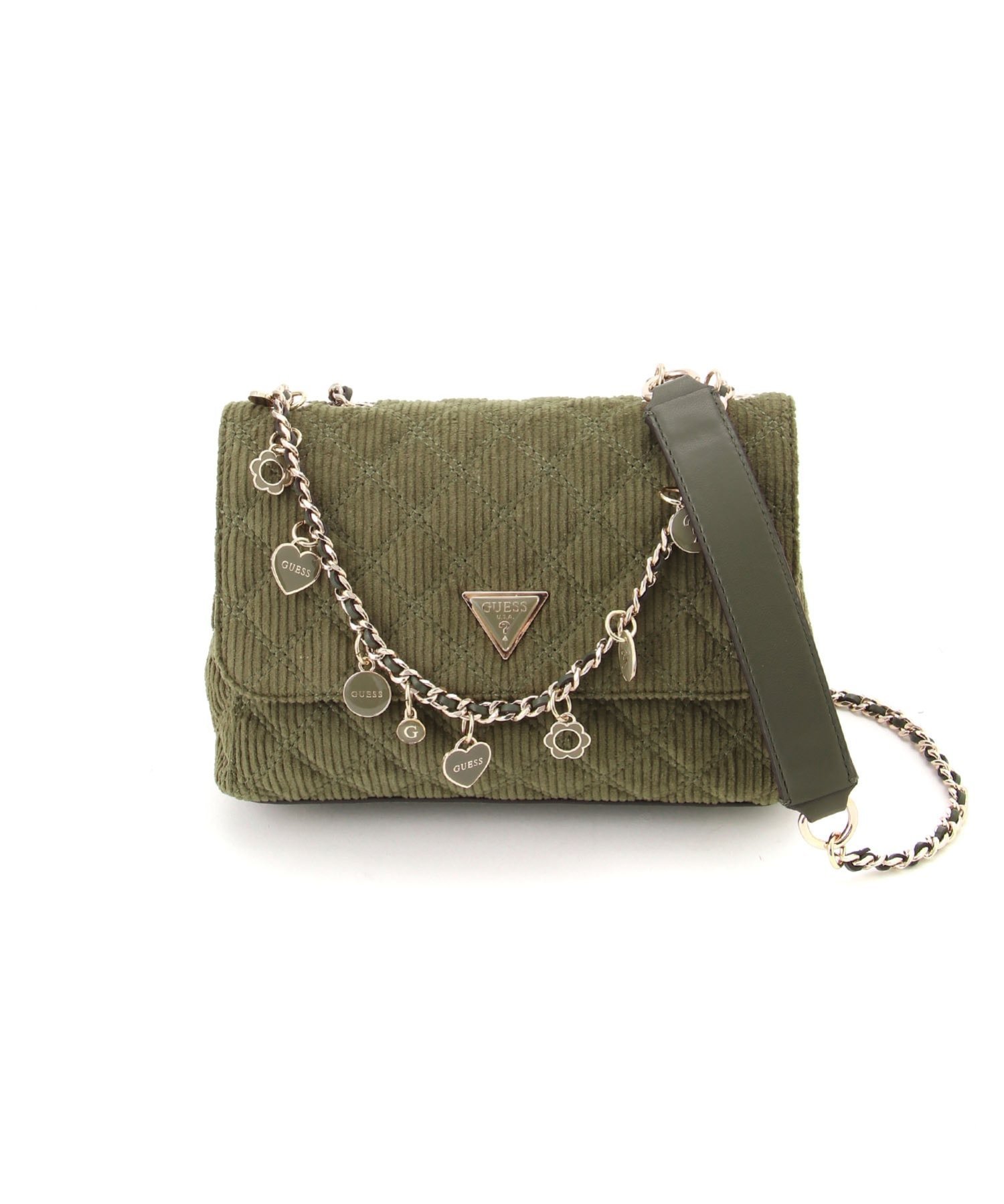 GUESS GUESS ショルダーバッグ (W)GIULLY Ii Convertible Flap ゲス バッグ ショルダーバッグ グリーン ブラウン レッド