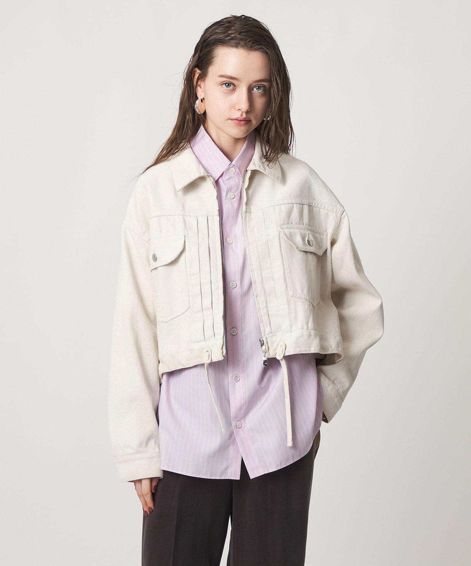 ASTRAET ＜ASTRAET＞コーティング ジップ デニムジャケット UNISEX ユナイテッドアローズ ジャケット・アウター デニムジャケット ブラック ホワイト【送料無料】