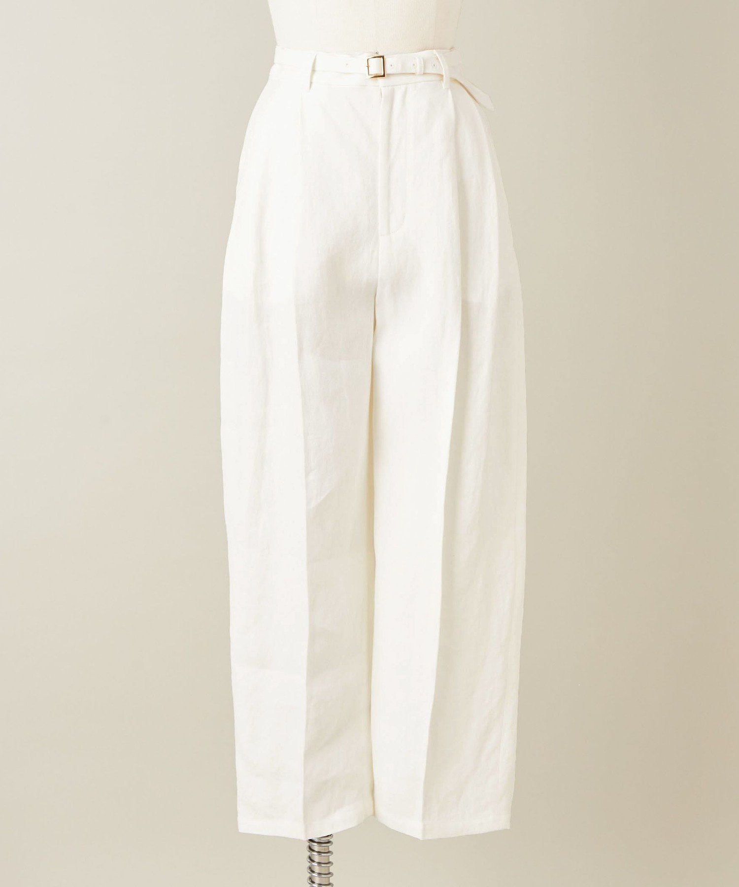 ＜conte＞ペーパー ベルテッド タックパンツ ユナイテッドアローズ アウトレット パンツ その他のパンツ グリーン ホワイト ベージュ