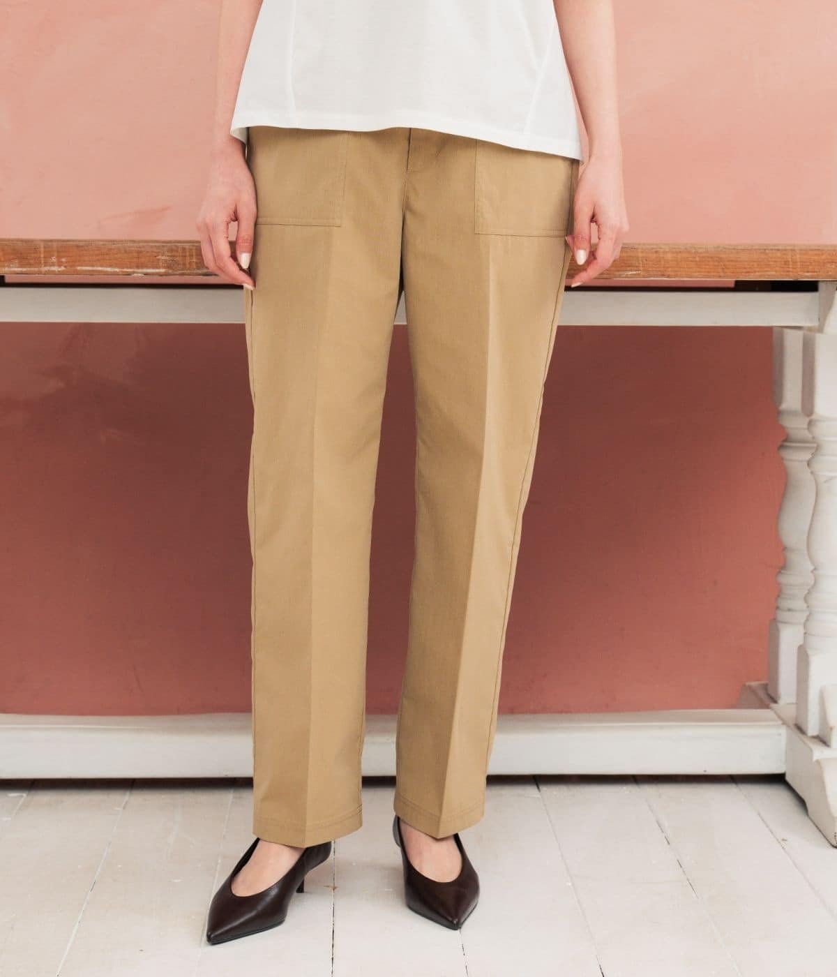 Park Slope NEWYORKER 【ストレッチ】ベイカーパンツ ニューヨーカー パンツ その他のパンツ ベージュ グリーン【送料無料】