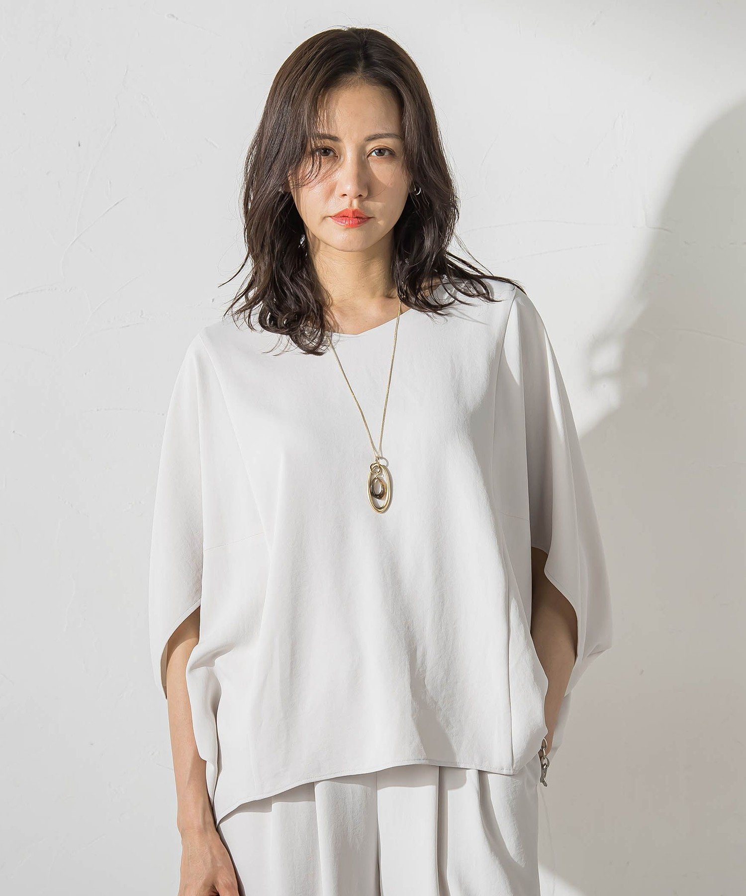 LAUTREAMONT 涼・美・楽ポンチョブラウス≪WEB限定カラーあり≫ ロートレアモン トップス シャツ・ブラウス ブラック ブラウン ベージュ グレー ネイビー