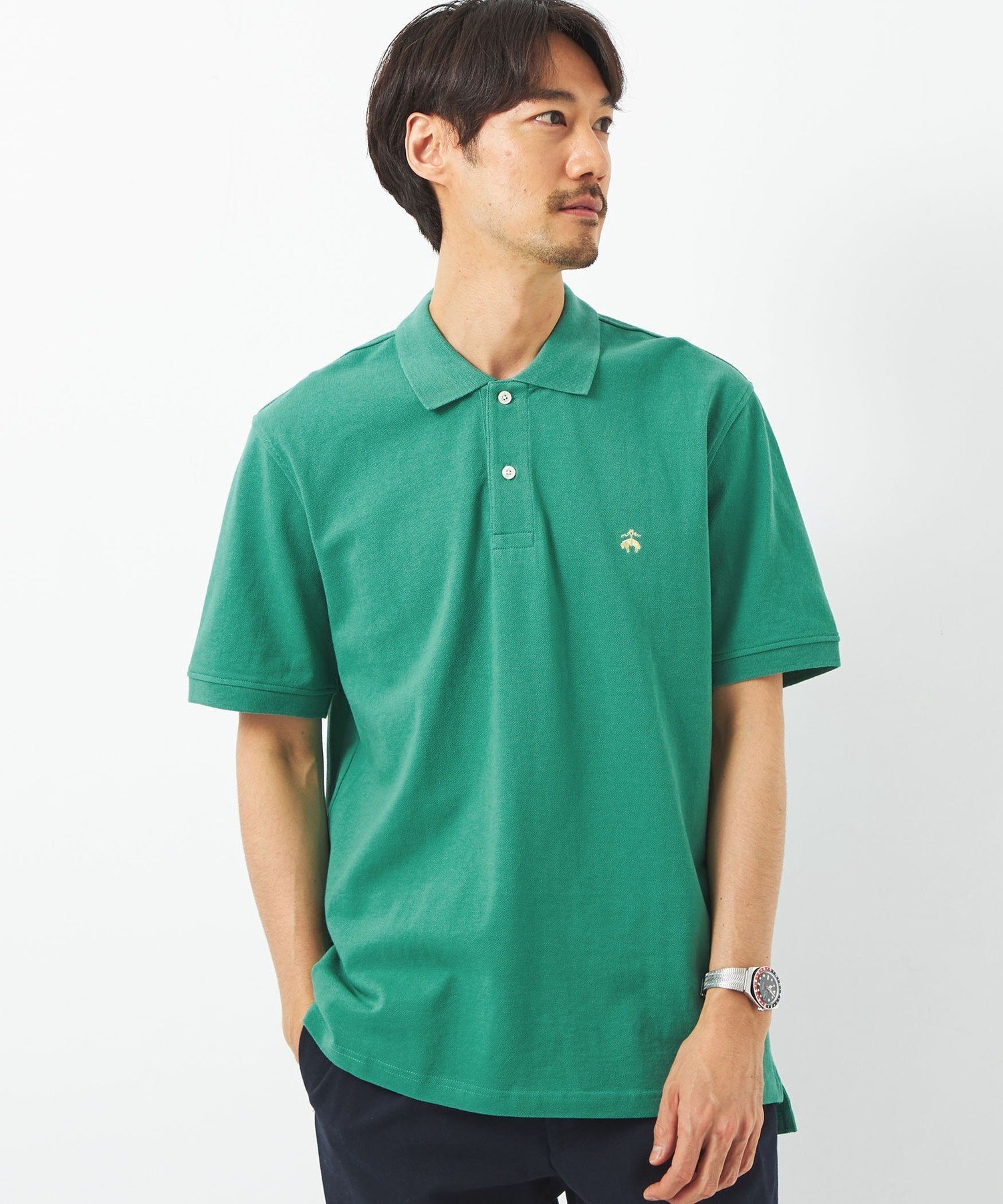 ブルックスブラザーズ 【SALE／40%OFF】UNITED ARROWS green label relaxing 【別注】＜Brooks Brothers＞PIQUE ポロシャツ ユナイテッドアローズ アウトレット トップス カットソー・Tシャツ ブラウン ネイビー【送料無料】