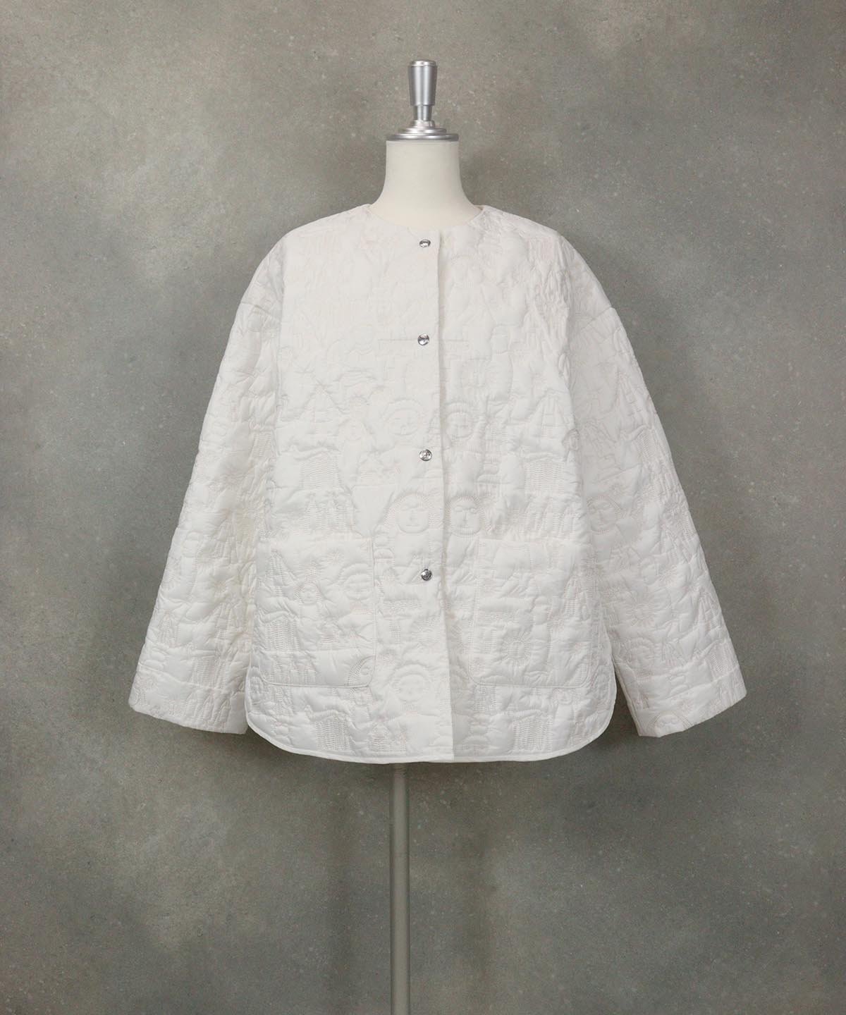【SALE／40%OFF】STUDIO PICONE 総柄刺繍ジャケット スタジオピッコーネ ジャケット・アウター ブルゾン・ジャンパー ブラック ホワイト【送料無料】