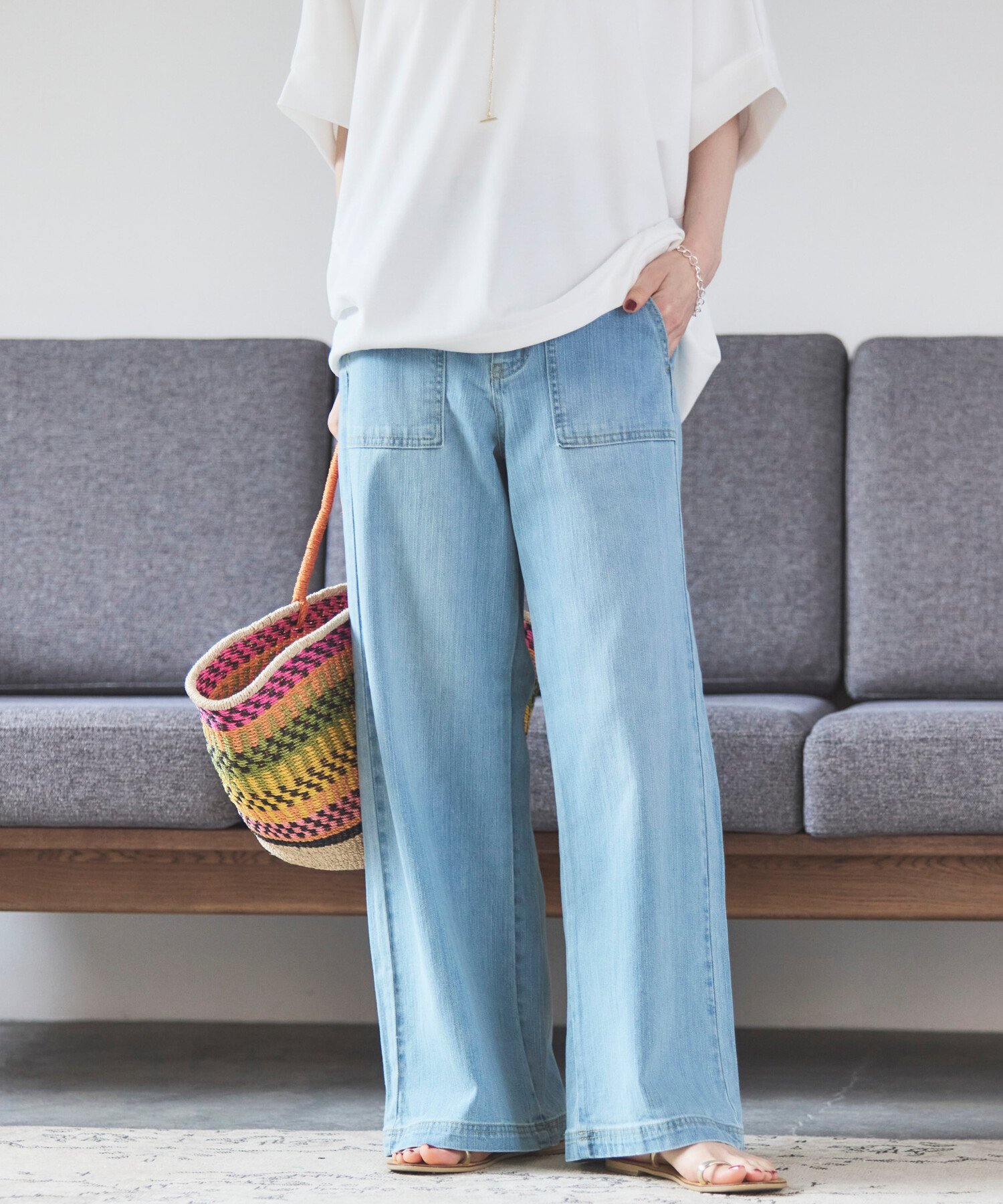 DOUX ARCHIVES ワイドベイカーデニムパンツ ドゥアルシーヴ パンツ ジーンズ・デニムパンツ ブルー【送料無料】のサムネイル