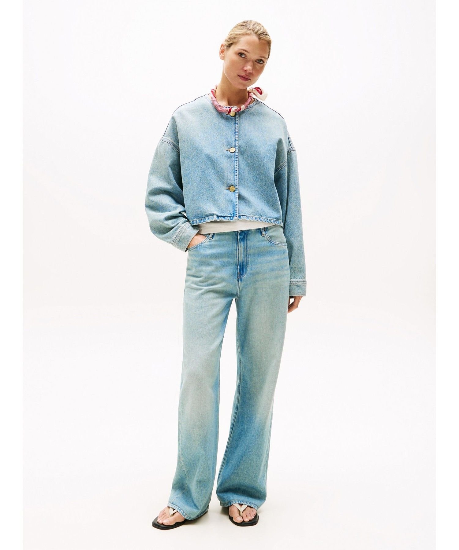 【SALE／20%OFF】TOMMY HILFIGER デニムショートジャケット トミーヒルフィガー ジャケット・アウター ブルゾン・ジャンパー ブルー【送料無料】