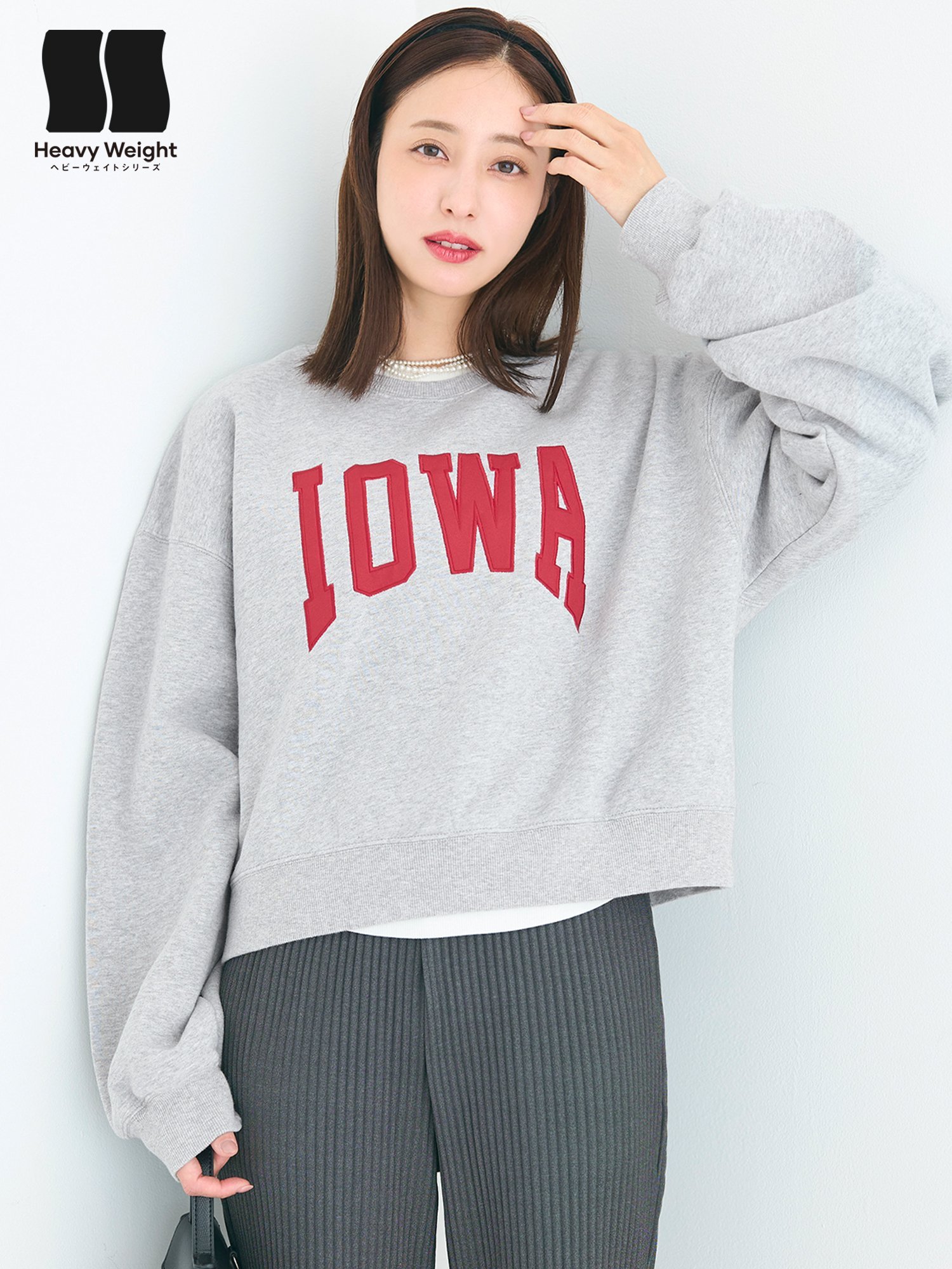 coca 【新色追加】ヘビーウェイト裏起毛ビンテージ加工ロゴスウェット コカ トップス スウェット・トレーナー グレー ホワイト イエローのサムネイル