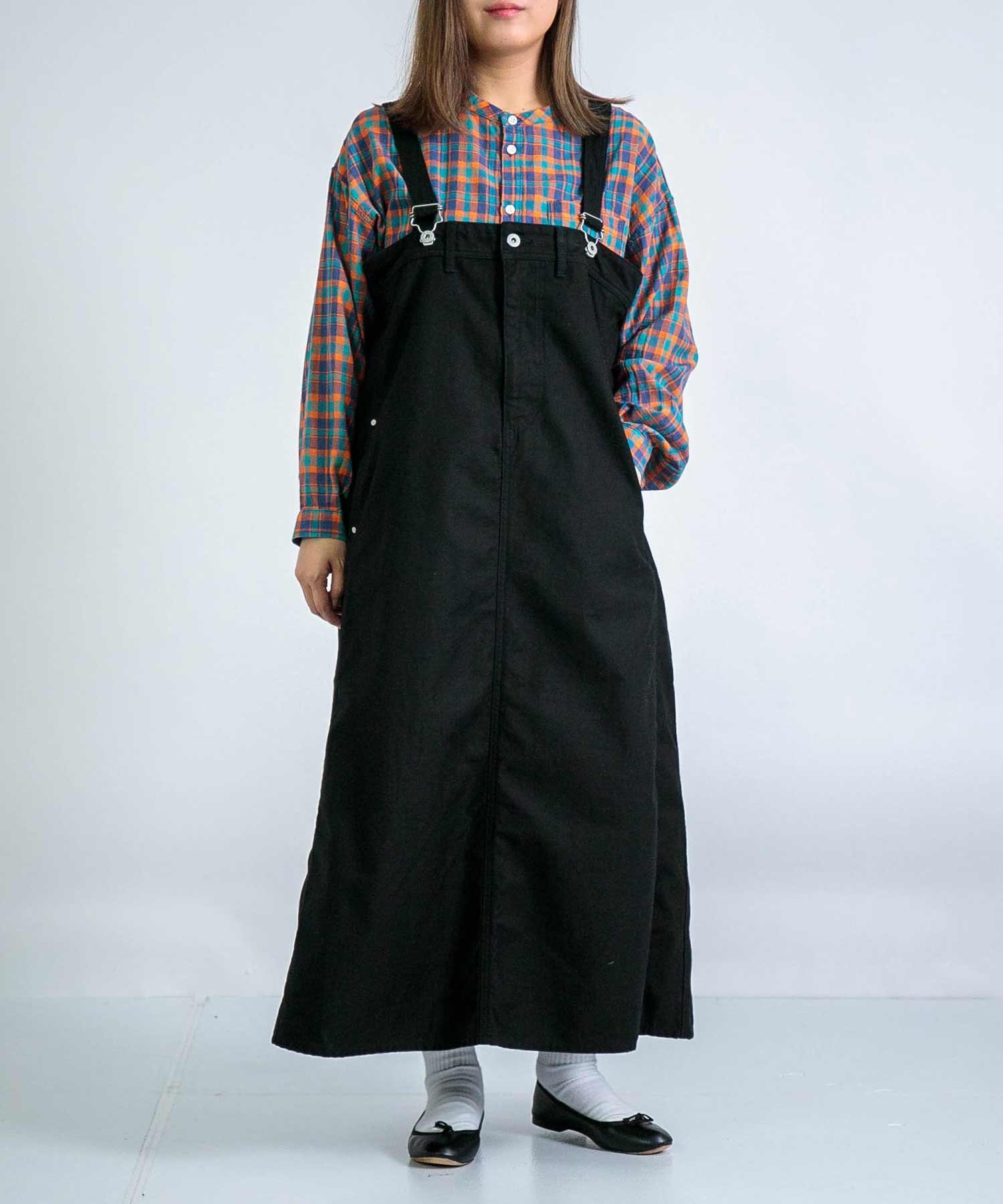 D.M.G. バックサテン ジャンパースカート ドミンゴ ワンピース・ドレス ジャンパースカート ブラック グリーン【送料無料】