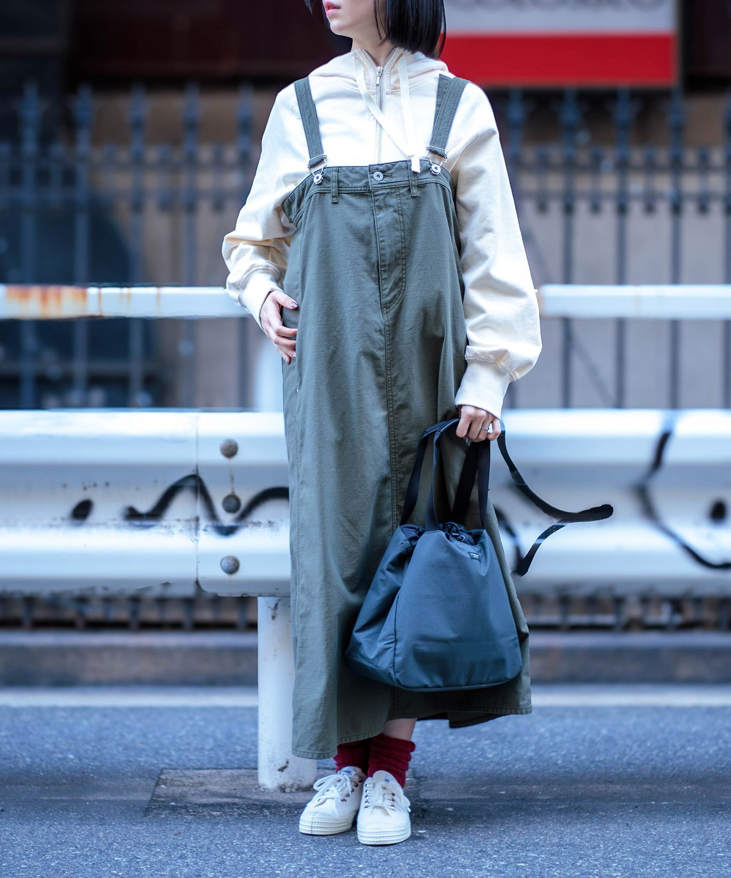 D.M.G. バックサテン ジャンパースカート ドミンゴ ワンピース・ドレス ジャンパースカート ブラック グリーン【送料無料】