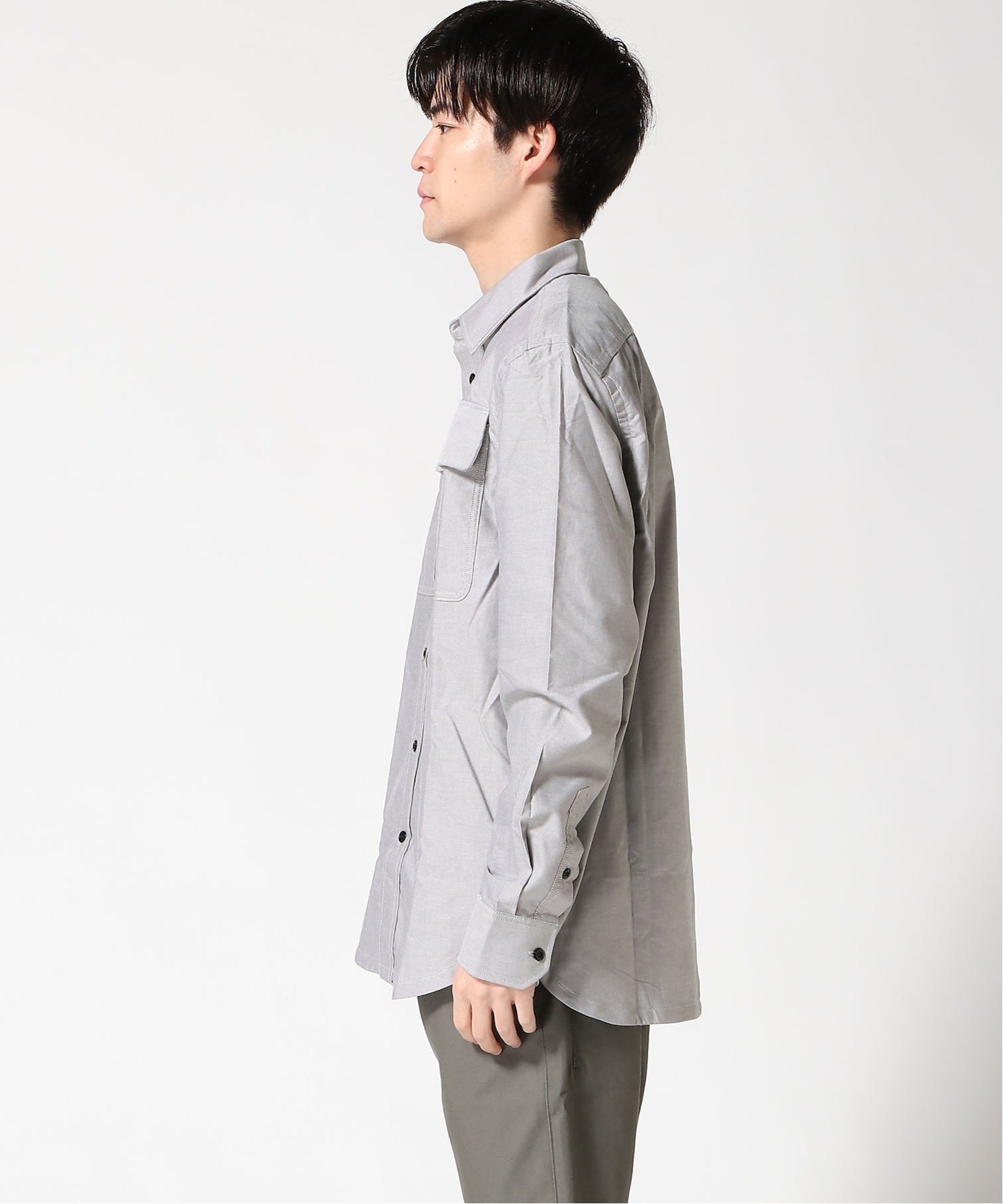 【公式ショップ】CPO REGULAR SHIRT/ミリタリーディテールポケットレギュラーシャツ ジースターロゥ トップス シャツ・ブラウス グレー