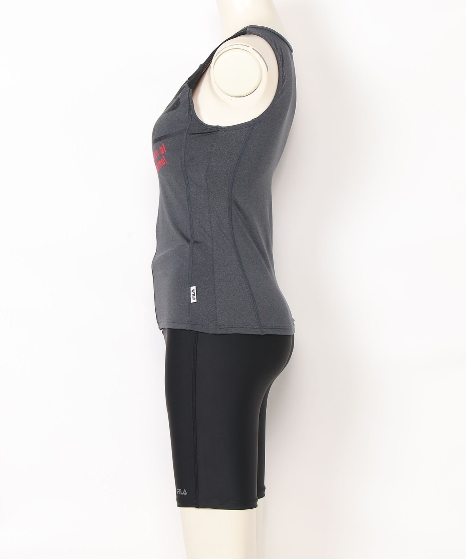 FILA/(W)胸切替角ロゴZIPセパレート ニッキー 水着・スイムグッズ 水着 ブラック