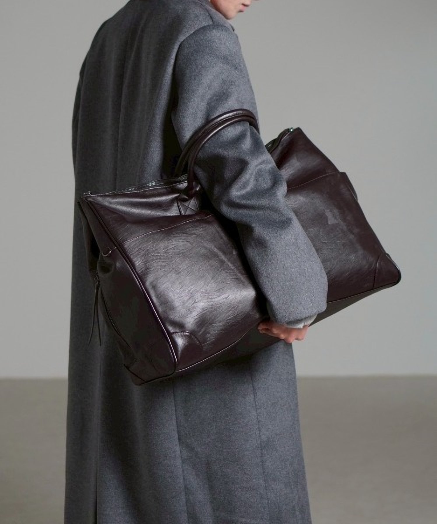 Chikashitsu + 【Chikashitsu +】travel big boston bag / チカプラ バッグ ネバーマインドザエックスユー／チカシツプラス バッグ ボストンバッグ ブラウン ブラック【送料無料】