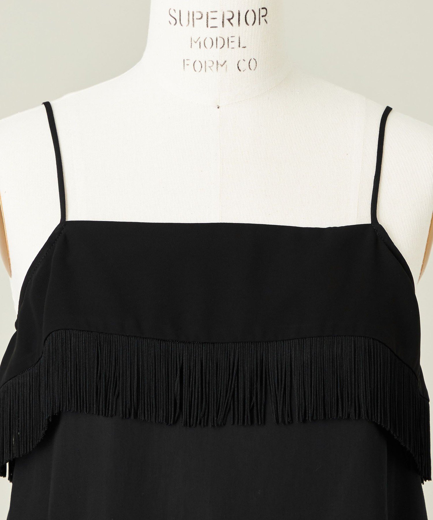 【SALE／50%OFF】conte ＜conte＞フリンジ キャミソールブラウス ユナイテッドアローズ アウトレット トップス キャミソール ブラック【送料無料】