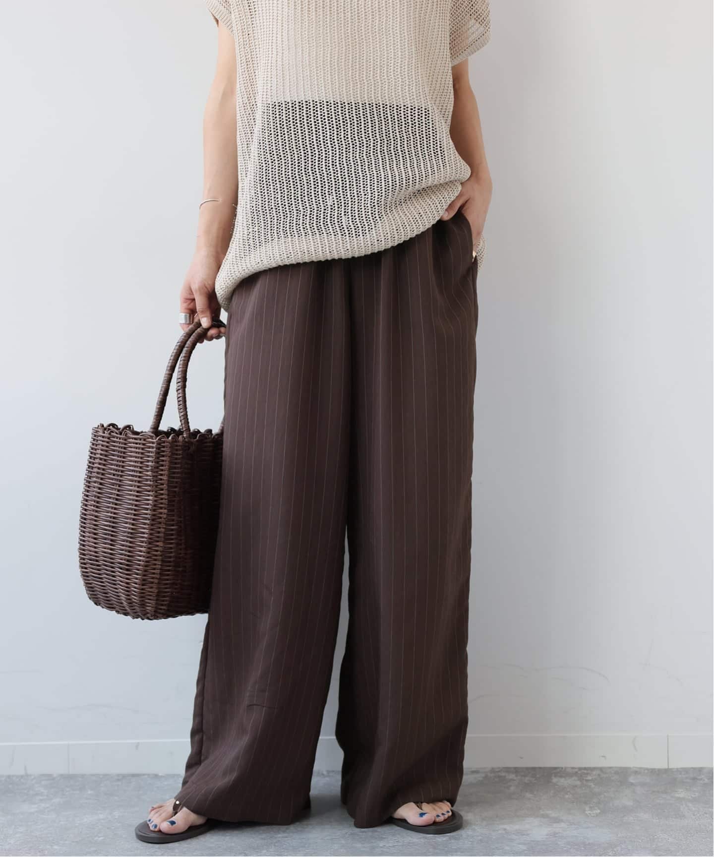 JOURNAL STANDARD relume 《追加2》N/Rダブルストライプパンツ ジャーナル スタンダード レリューム パンツ その他のパンツ ブラウン ネイビー