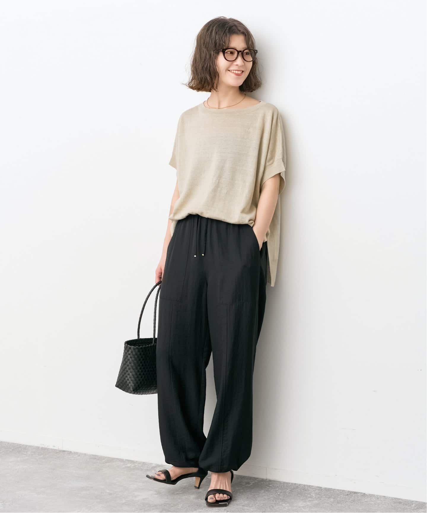 Spick & Span 《WEB限定 / 追加2予約》ドレープツイルイージーファティーグパンツ スピックアンドスパン パンツ その他のパンツ ブラック ベージュ