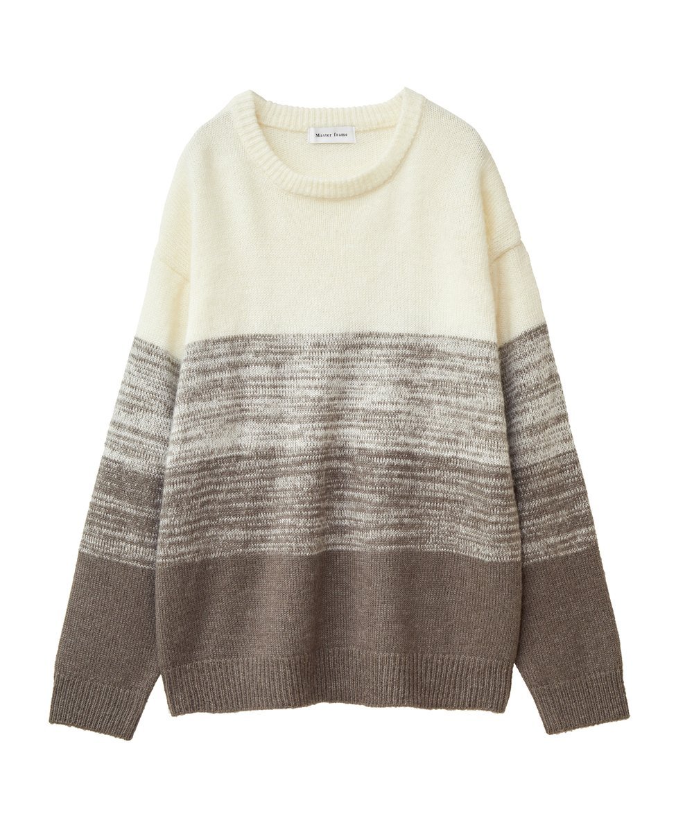 MEN'S MELROSE MASTER FRAME モヘアグラデーションニット メンズメルローズ トップス ニット グレー オ..