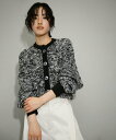 【SALE／30%OFF】ADAM ET ROPE' FEMME 【WEB限定】ミックスツイードニットカーディガン アダムエロペ トップス カーディガン ブラック ホワイト ベージュ レッド【送料無料】