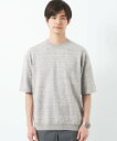 【SALE／50 OFF】UNITED ARROWS green label relaxing リネンポリエステル プレーティング クルーネック Tシャツ -ウォッシャブル- ユナイテッドアローズ アウトレット トップス ニット グレー ブルー パープル