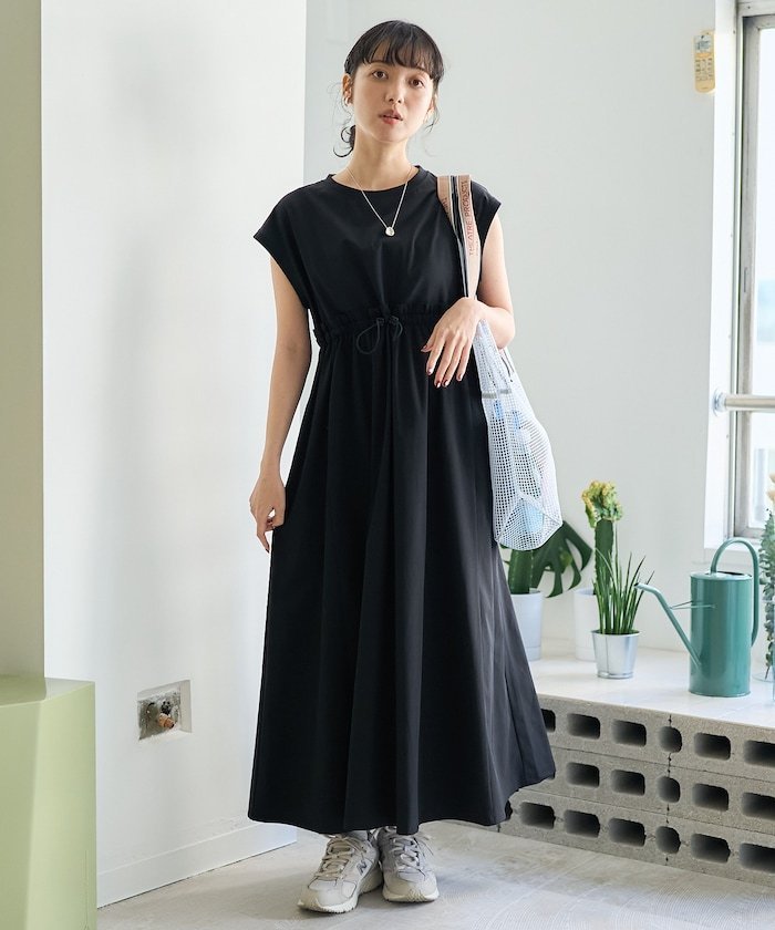 THOUSAND MILE ウエスト切替 フレンチスリーブワンピース フリークスストア ワンピース・ドレス ワンピース ブラック グリーン【送料無料】のサムネイル