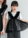 coca キッズ 親子お揃いチュールVネックトップス コカ トップス その他のトップス ブラック