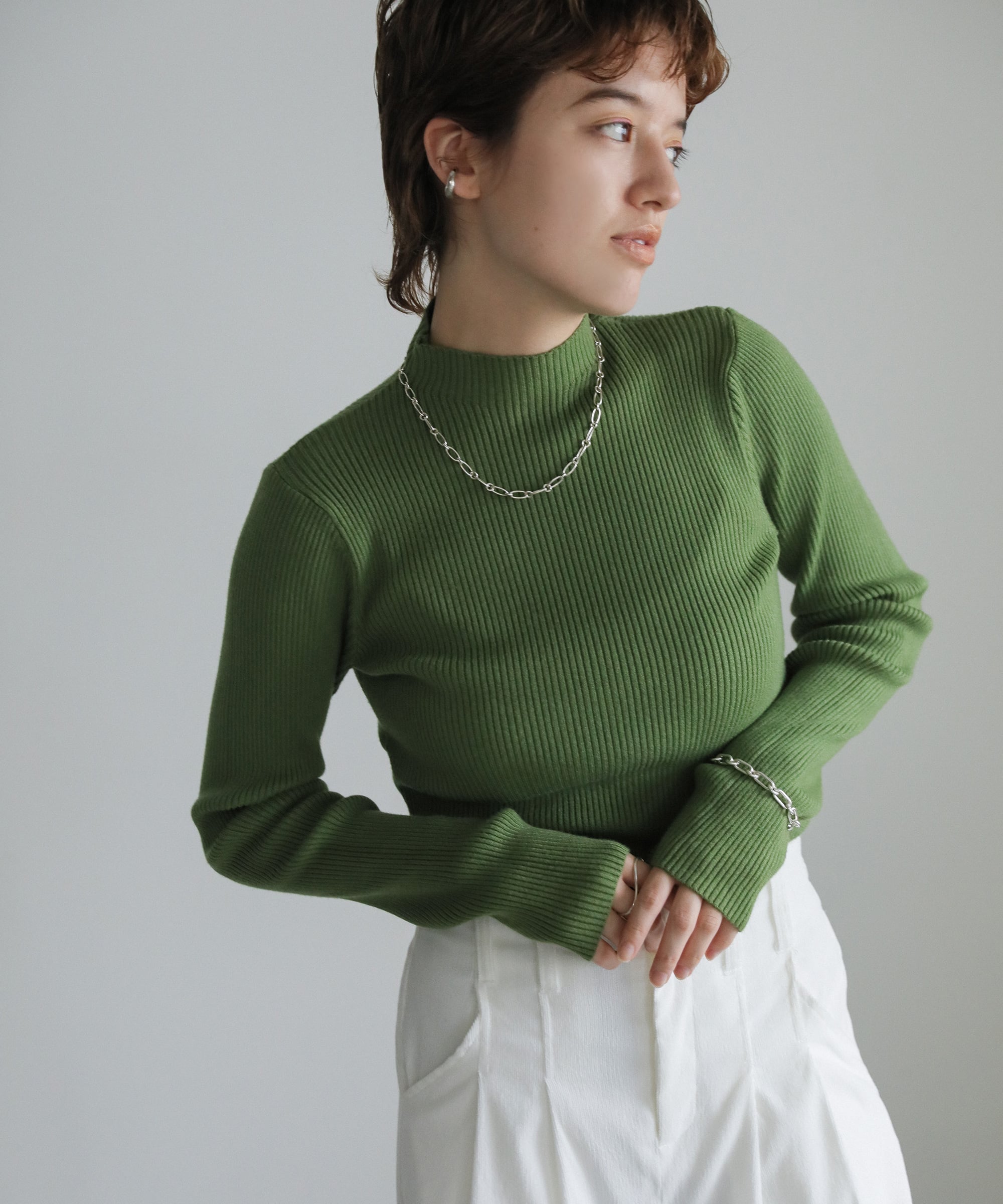 SELECT MOCA プチハイネックリブニット セレクトモカ トップス ニット