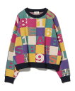 BEAMS HEART WOMEN カラフル ブロック ニット ビームス ハート トップス ニット ネイビー ブラック【送料無料】