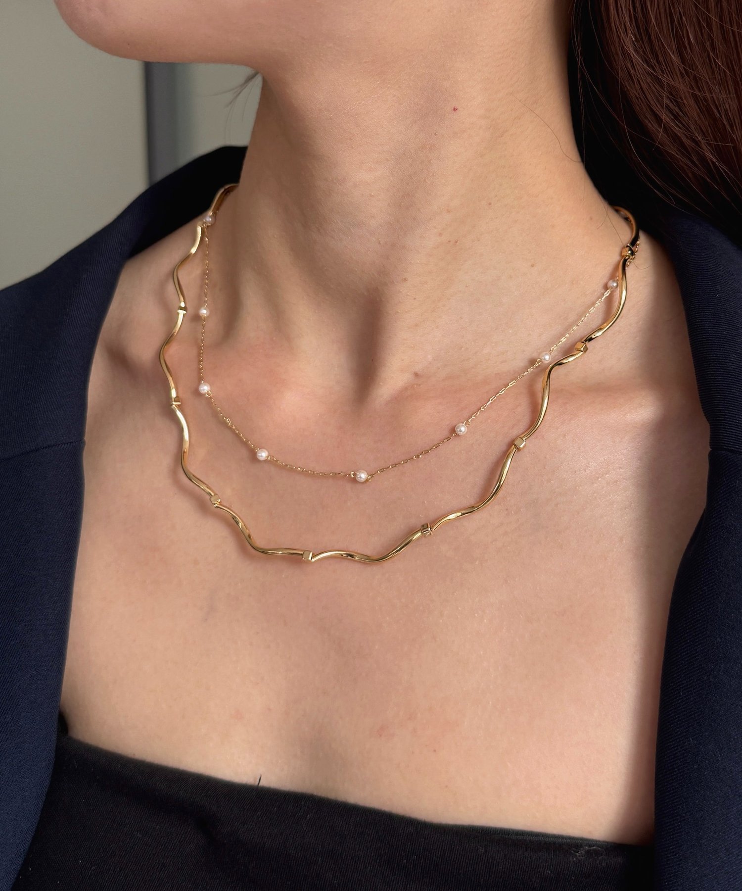 Thevon. 【heilly】2連ポキポキショートネックレス ゼヴォン アクセサリー・腕時計 リング・指輪 ゴールド