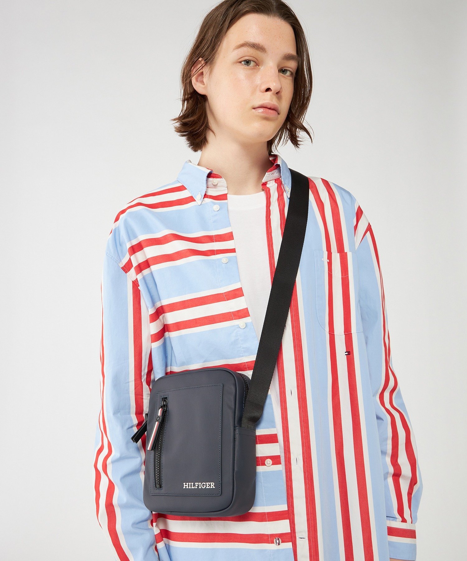 楽天Rakuten FashionTOMMY HILFIGER （M）TOMMY HILFIGER（トミーヒルフィガー） ピケミニリポーターバッグ トミーヒルフィガー バッグ ショルダーバッグ ネイビー【送料無料】